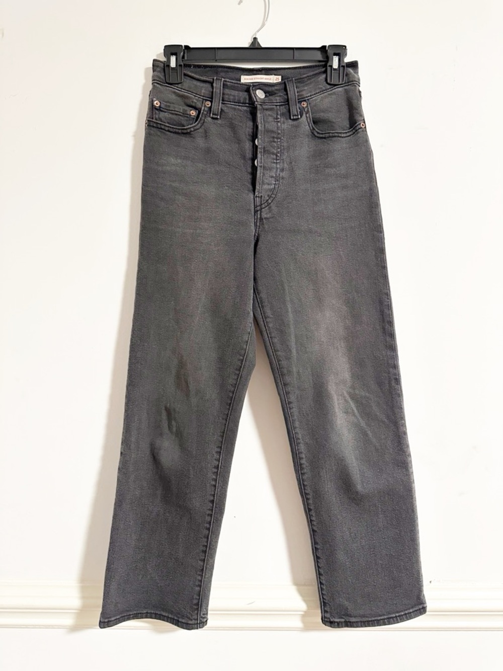 Levi’s Ribcage Straight Ankle Jeans — Grey / Charcoal - Picture 6 of 6